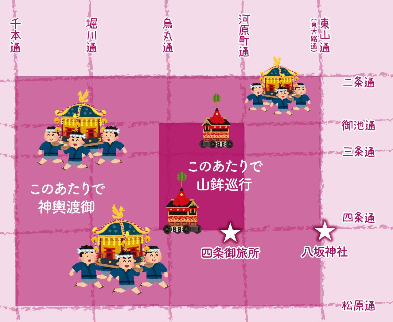祇園祭ゆるゆるマップ
