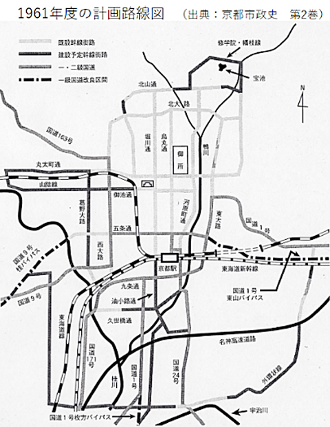 道路整備計画路線図（1961年度）