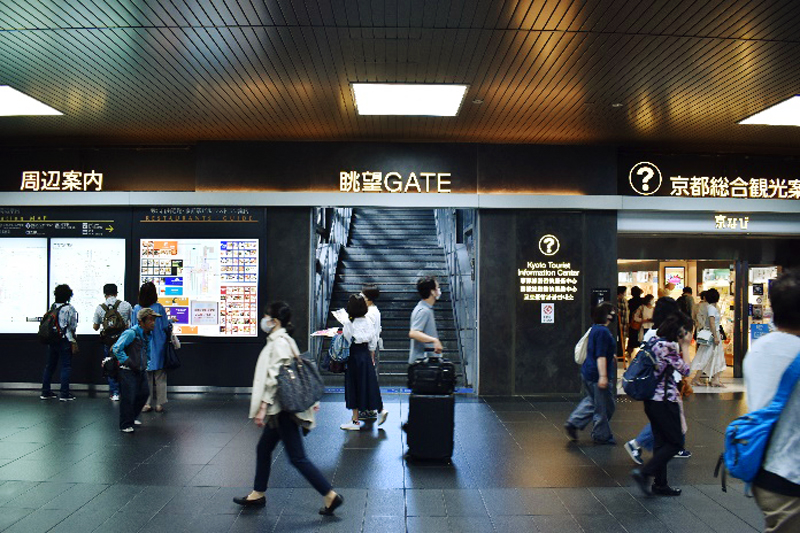 京都駅2F南北自由通路の眺望GATE入口