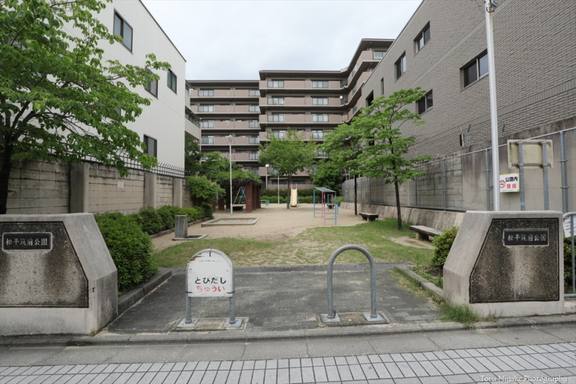 松平筑前公園。発掘図面によると当該地は公園の奥と思われる