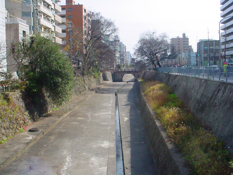 堀川通と並行して流れる堀川水路