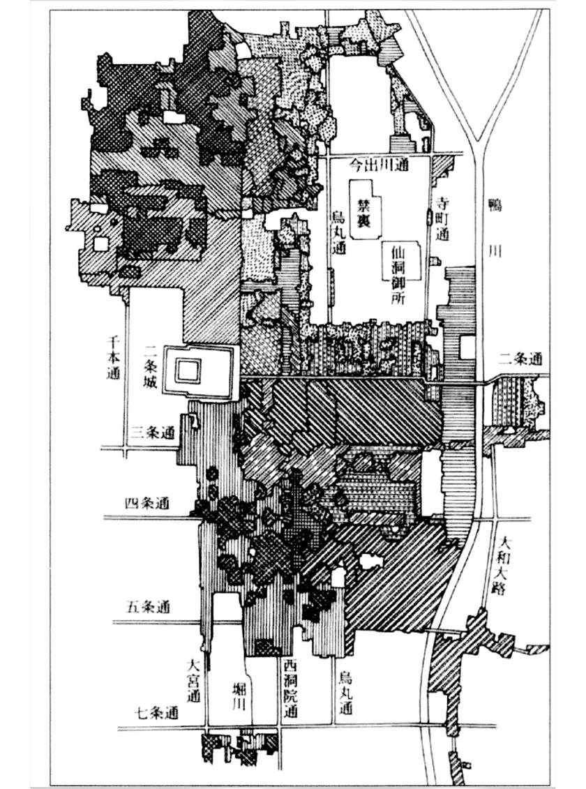 (図２)19世紀初め、江戸時代の町組