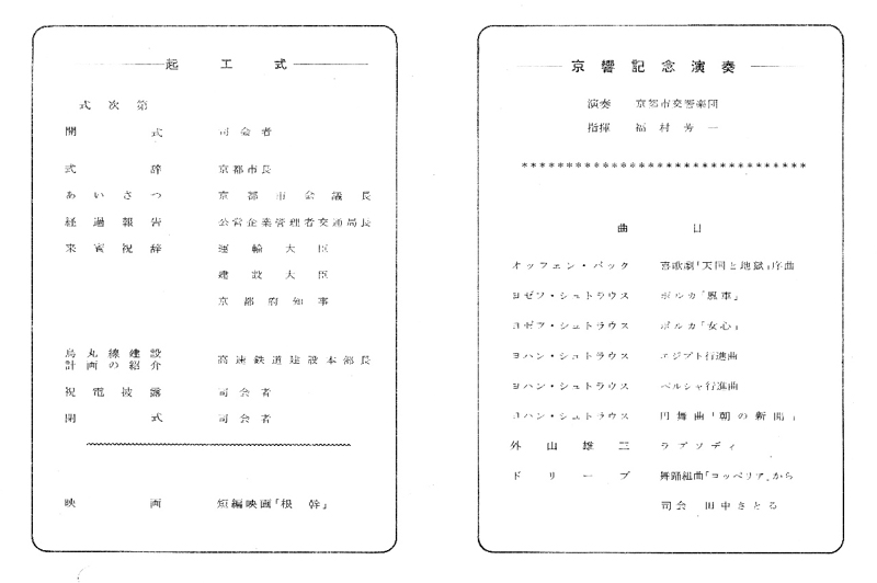 昭和４９年１１月２９日　京都会館第一ホールで盛大に行われた起工式の次第