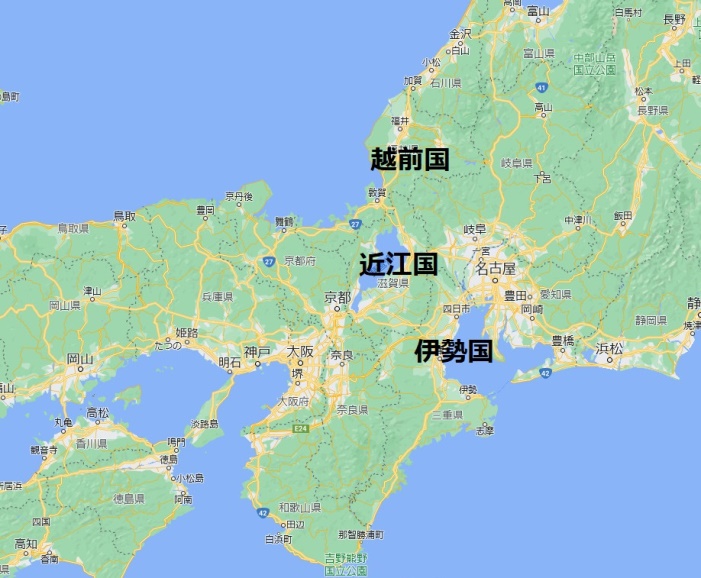 平城太上天皇に与した越前・近江・伊勢の位置関係